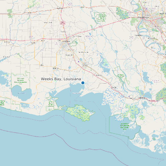 Map of Weeks Bay, Louisiana Tide Prediction Station