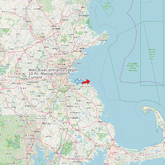 Weir River entrance (depth 10 ft), Massachusetts Current map