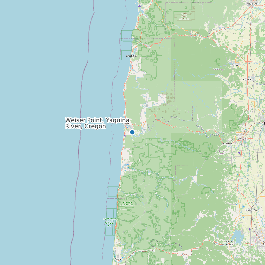 Map of Weiser Point, Yaquina River, Oregon Tide Prediction Station