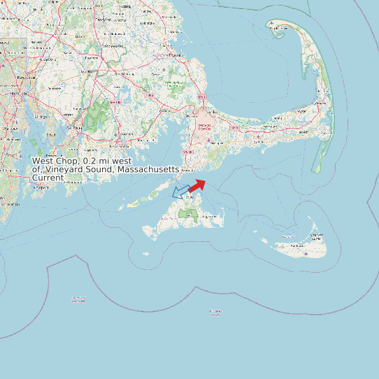 Map of West Chop, 0.2 mi west of, Vineyard Sound, Massachusetts Current Prediction Station