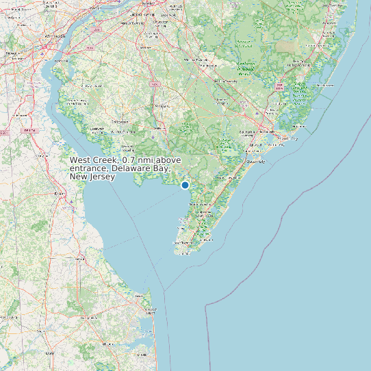 West Creek, 0.7 nmi above entrance, Delaware Bay, New Jersey map