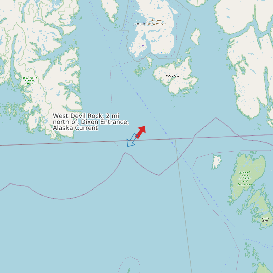 West Devil Rock, 2 mi north of, Dixon Entrance, Alaska Current map