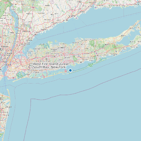 West Fire Island, Great South Bay, New York map