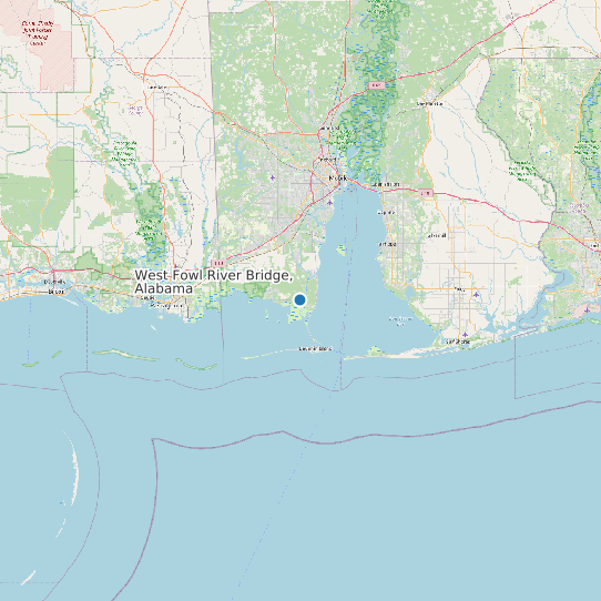 West Fowl River Bridge, Alabama map