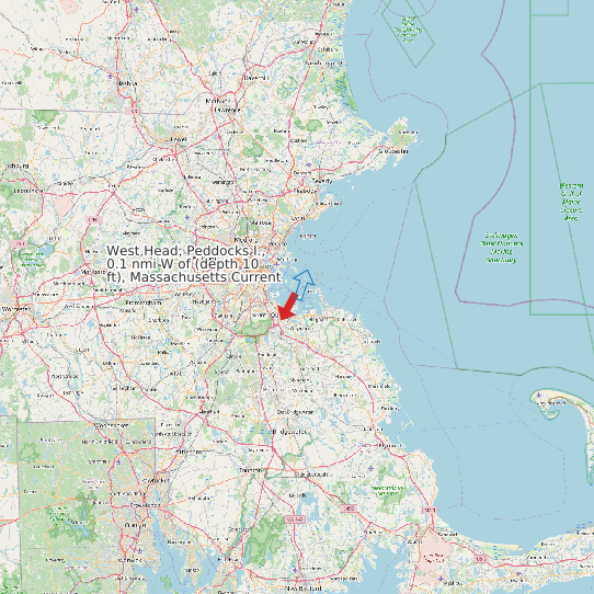West Head, Peddocks I., 0.1 nmi W of (depth 10 ft), Massachusetts Current map
