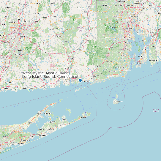 West Mystic, Mystic River, Long Island Sound, Connecticut map