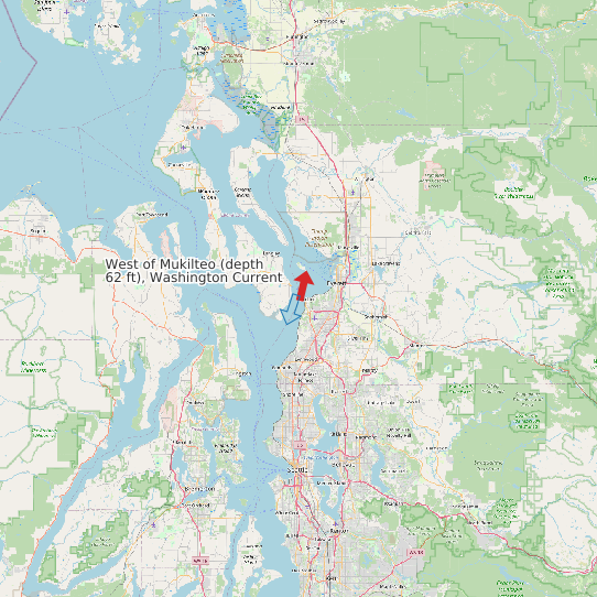 Map of West of Mukilteo (depth 62 ft), Washington Current Prediction Station