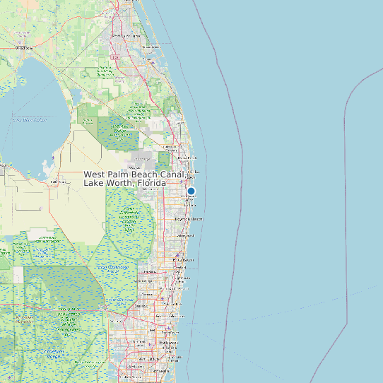 Map of West Palm Beach Canal, Lake Worth, Florida Tide Prediction Station