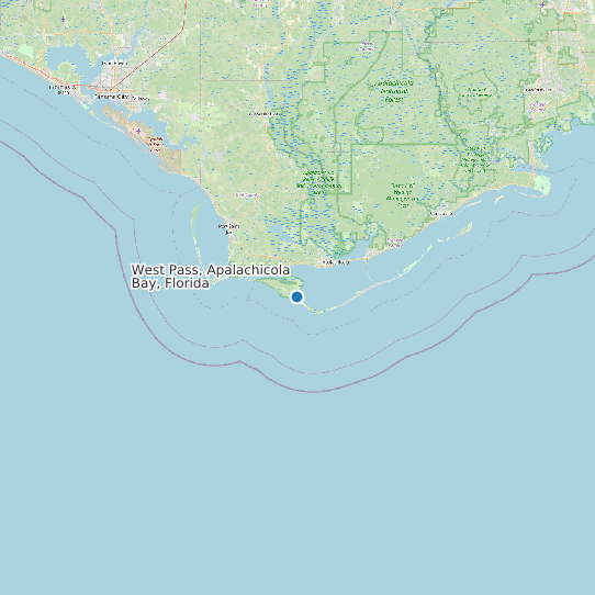 Map of West Pass, Apalachicola Bay, Florida Tide Prediction Station