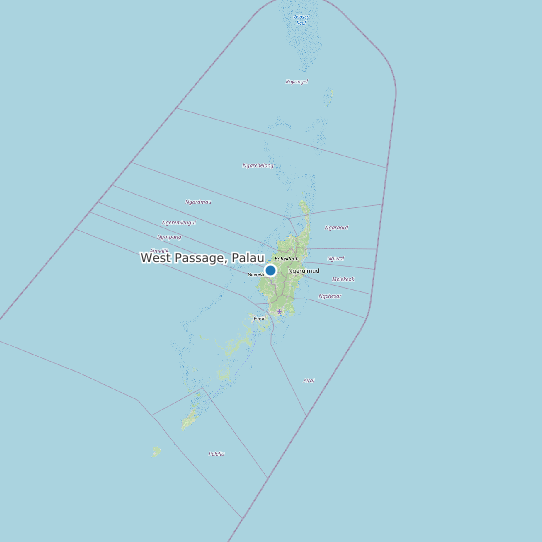 Map of West Passage, Palau Tide Prediction Station