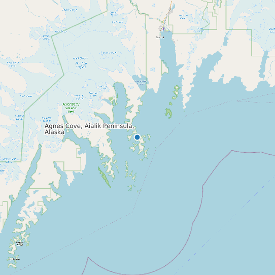 Map of Agnes Cove, Aialik Peninsula, Alaska Tide Prediction Station