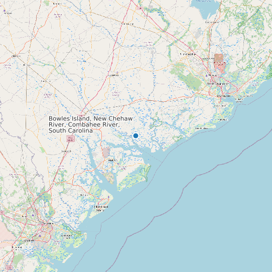 Bowles Island, New Chehaw River, Combahee River, South Carolina map