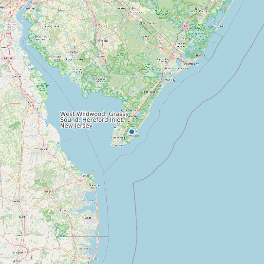 West Wildwood, Grassy Sound, Hereford Inlet, New Jersey map