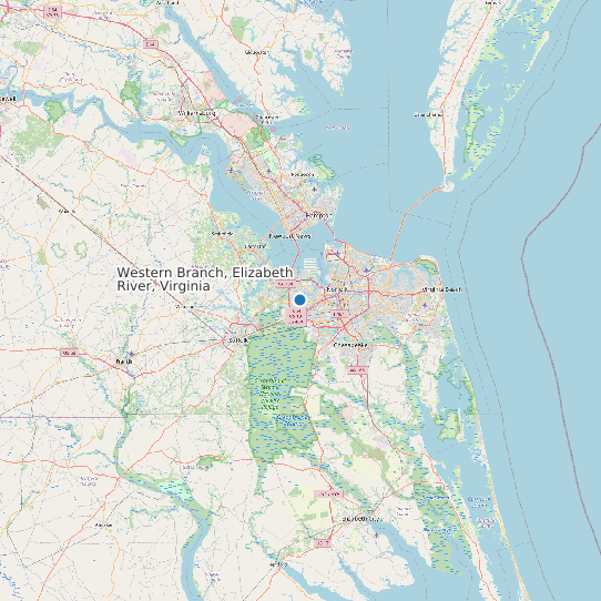 Western Branch, Elizabeth River, Virginia map