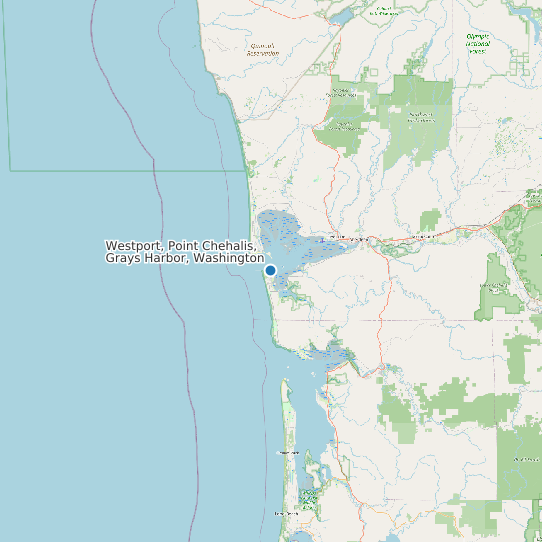 Map of Westport, Point Chehalis, Grays Harbor, Washington Tide Prediction Station