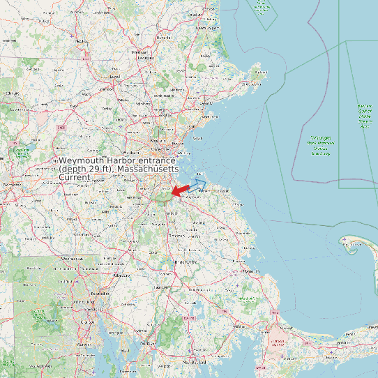 Weymouth Harbor entrance (depth 29 ft), Massachusetts Current map