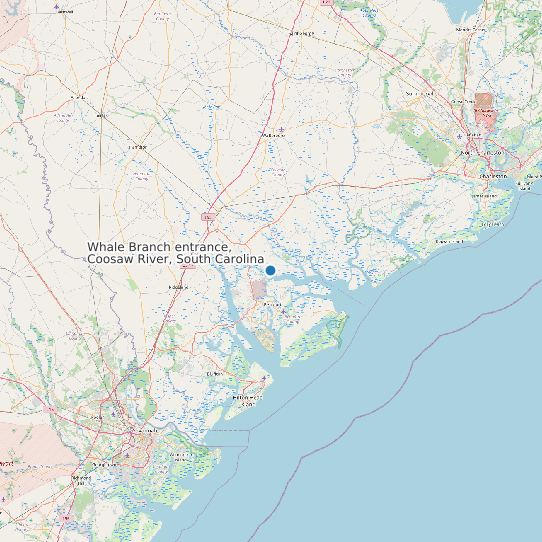 Map of Whale Branch entrance, Coosaw River, South Carolina Tide Prediction Station