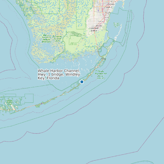 Whale Harbor Channel, Hwy. 1 bridge, Windley Key, Florida map
