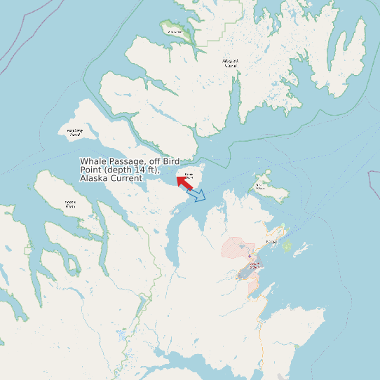 Whale Passage, off Bird Point (depth 14 ft), Alaska Current map