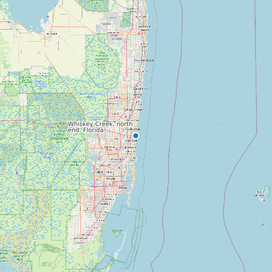 Whiskey Creek, north end, Florida map