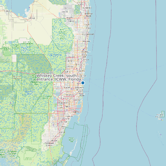 Map of Whiskey Creek, south entrance, ICWW, Florida Tide Prediction Station