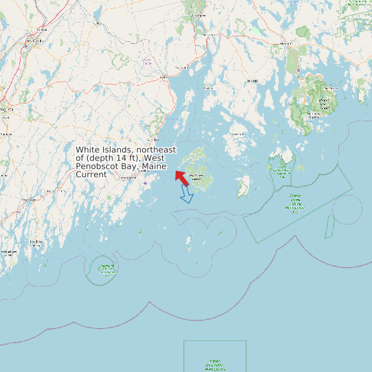 White Islands, northeast of (depth 14 ft), West Penobscot Bay, Maine Current map