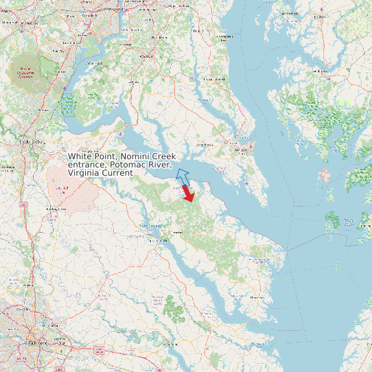 Map of White Point, Nomini Creek entrance, Potomac River, Virginia Current Prediction Station