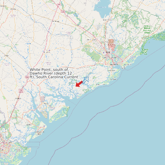 Map of White Point, south of, Dawho River (depth 12 ft), South Carolina Current Prediction Station