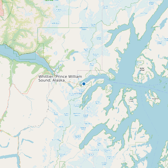 Whittier, Prince William Sound, Alaska map
