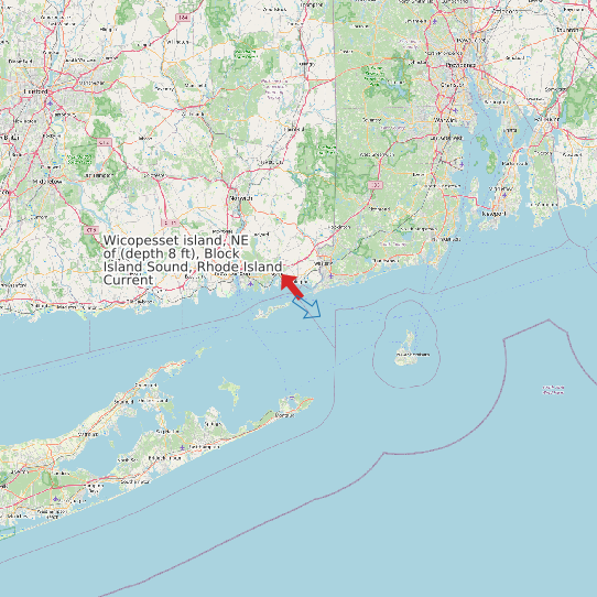 Wicopesset island, NE of (depth 8 ft), Block Island Sound, Rhode Island Current map