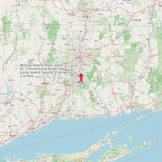Map of Wilcox Island Park, east of, Connecticut River, Long Island Sound, Connecticut Current Prediction Station