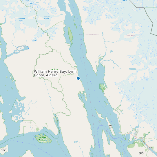 Map of William Henry Bay, Lynn Canal, Alaska Tide Prediction Station