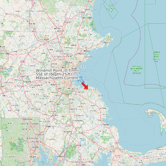 Windmill Point, 0.7 nmi SSE of (depth 25 ft), Massachusetts Current map