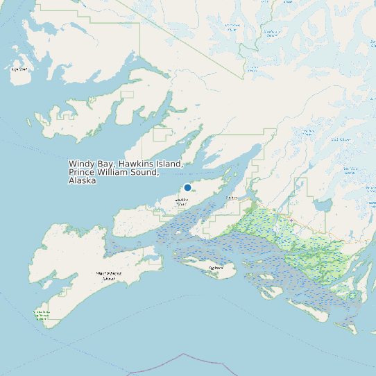 Map of Windy Bay, Hawkins Island, Prince William Sound, Alaska Tide Prediction Station