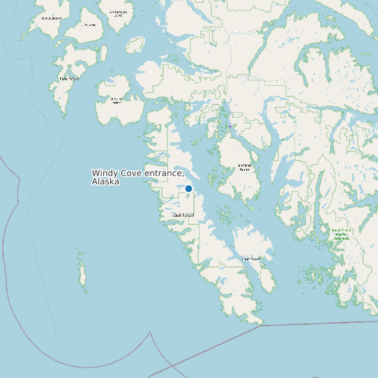 Map of Windy Cove entrance, Alaska Tide Prediction Station