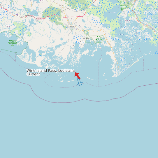 Wine Island Pass, Louisiana Current map