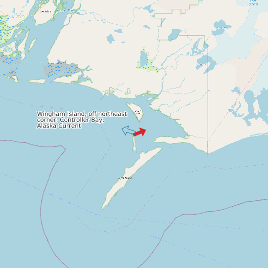 Wingham Island, off northeast corner, Controller Bay, Alaska Current map
