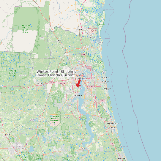Map of Winter Point, St. Johns River, Florida Current Prediction Station