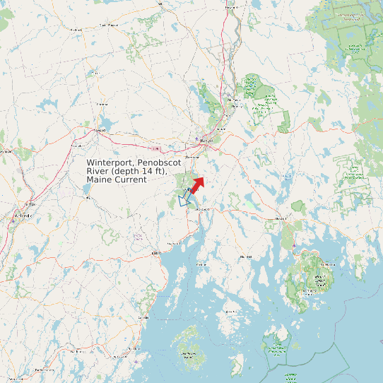 Winterport, Penobscot River (depth 14 ft), Maine Current map