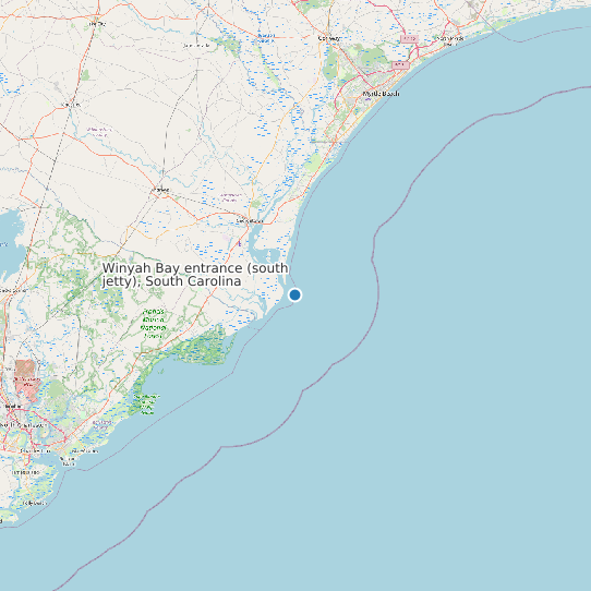 Map of Winyah Bay entrance (south jetty), South Carolina Tide Prediction Station
