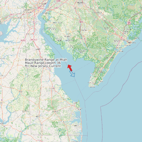 Brandywine Range at Miah Maull Range (depth 36 ft), New Jersey Current map
