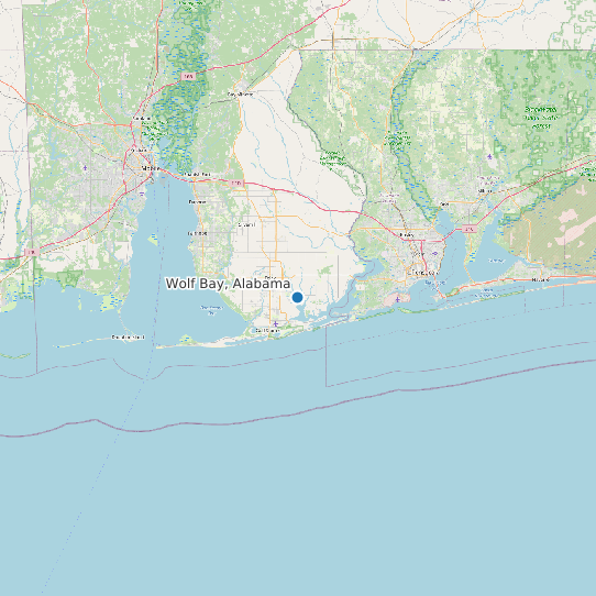 Map of Wolf Bay, Alabama Tide Prediction Station
