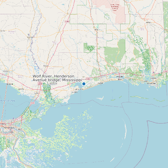 Wolf River, Henderson Avenue bridge, Mississippi map