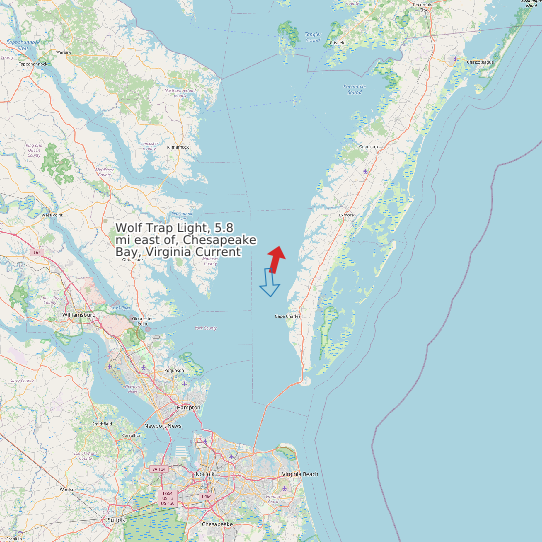 Wolf Trap Light, 5.8 mi east of, Chesapeake Bay, Virginia Current map