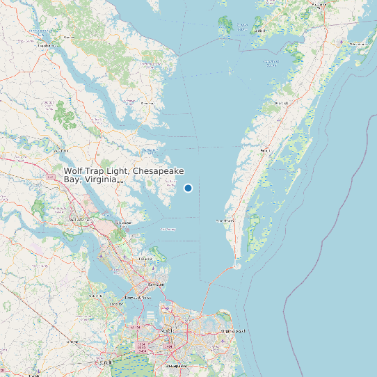 Map of Wolf Trap Light, Chesapeake Bay, Virginia Tide Prediction Station