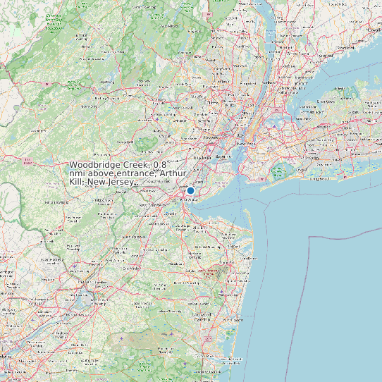 Map of Woodbridge Creek, 0.8 nmi above entrance, Arthur Kill, New Jersey Tide Prediction Station