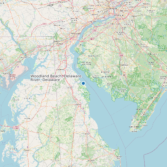 Woodland Beach, Delaware River, Delaware map