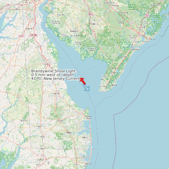 Brandywine Shoal Light, 0.5 nmi west of (depth 41 ft), New Jersey Current map