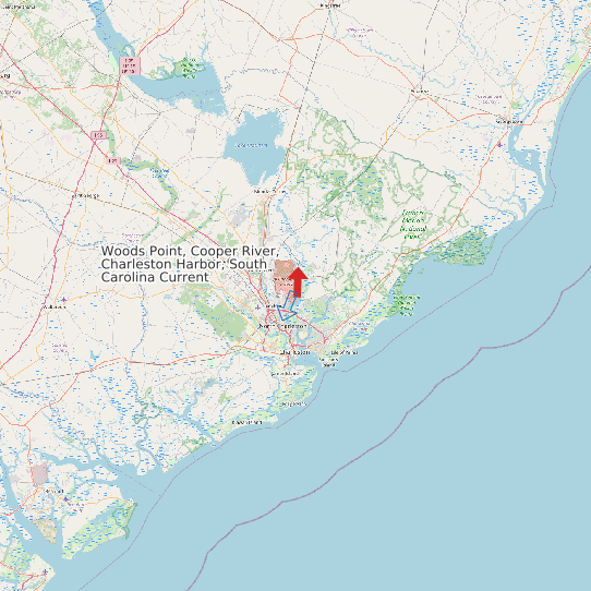 Woods Point, Cooper River, Charleston Harbor, South Carolina Current map