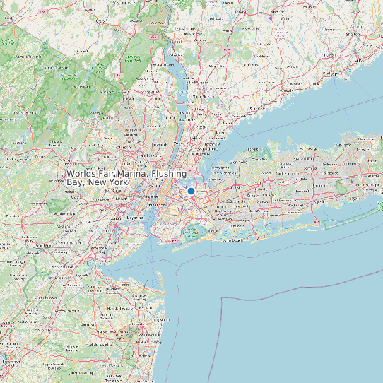 Map of Worlds Fair Marina, Flushing Bay, New York Tide Prediction Station